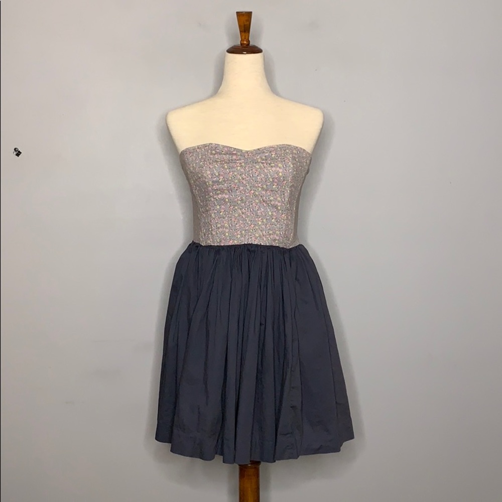 Anthropologie Baby Doll Floral Strapless Dress S - Picture 1 of 14